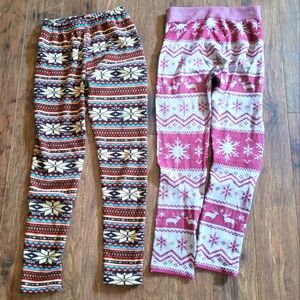 2 pairs fleece leggings